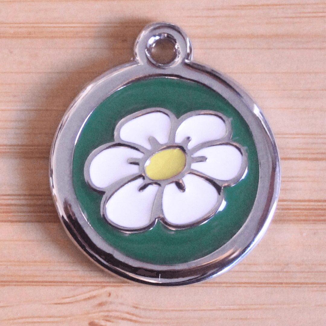 Medalha de Identificação em Aço - Flor