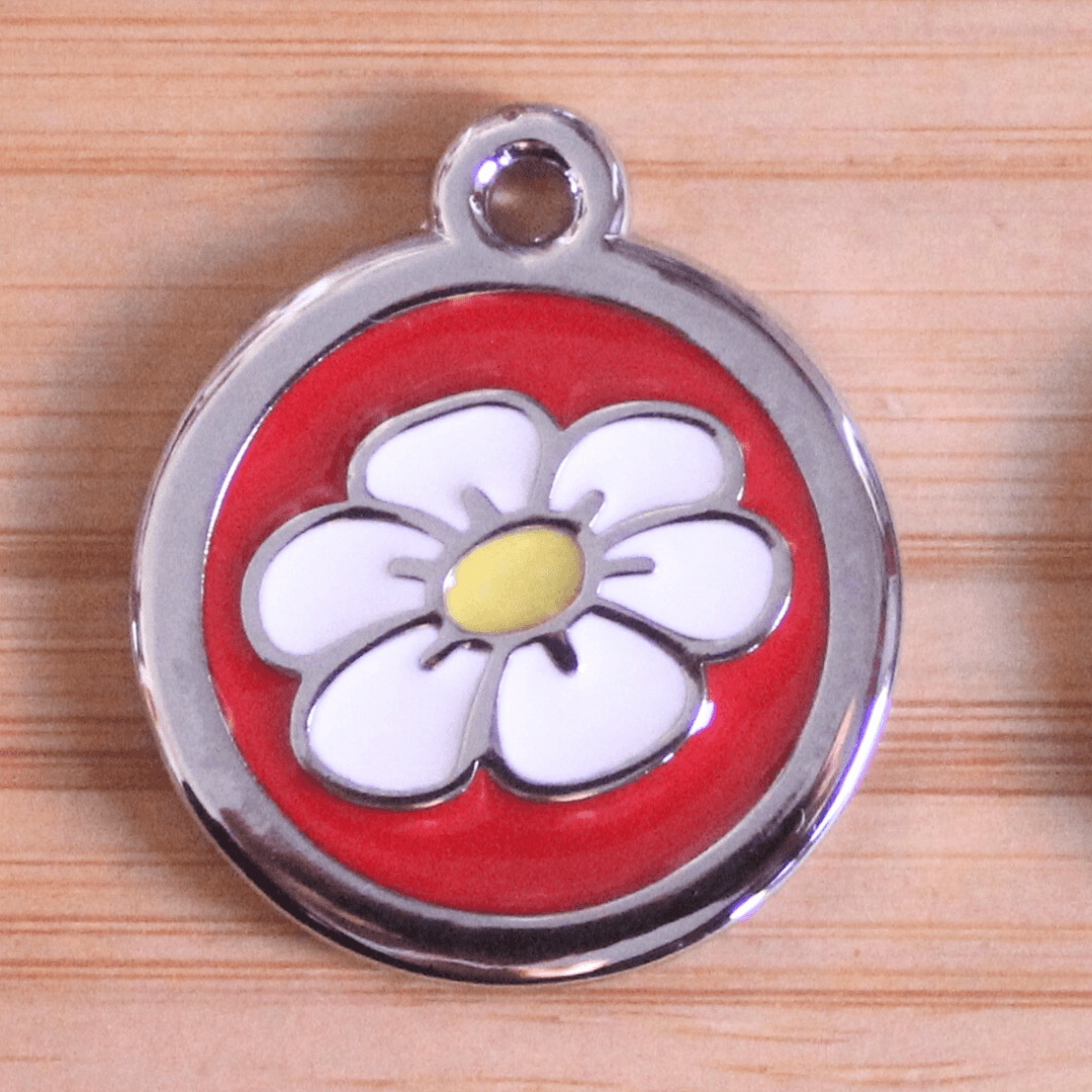 Medalha de Identificação em Aço - Flor