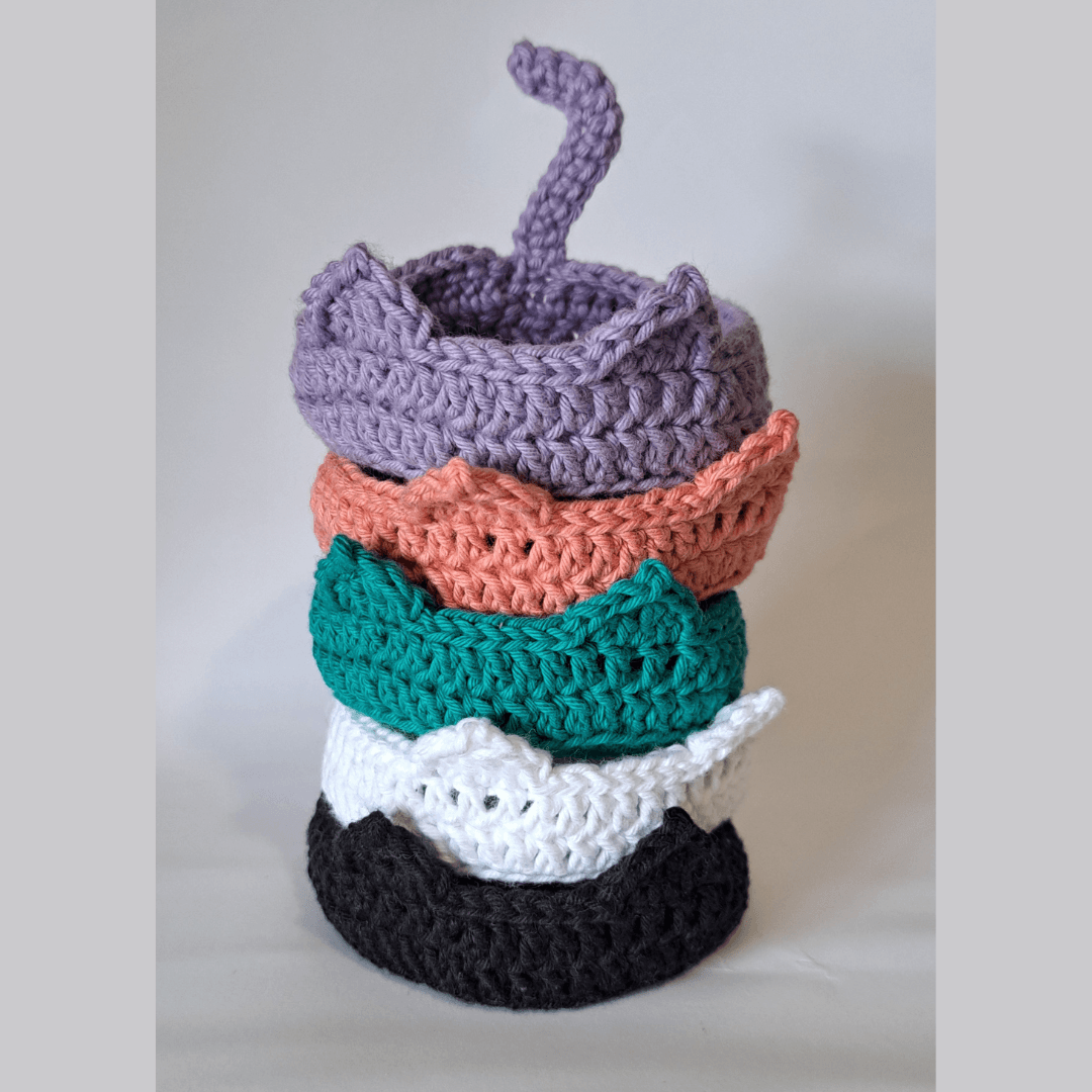 Cesto Gato em Crochet