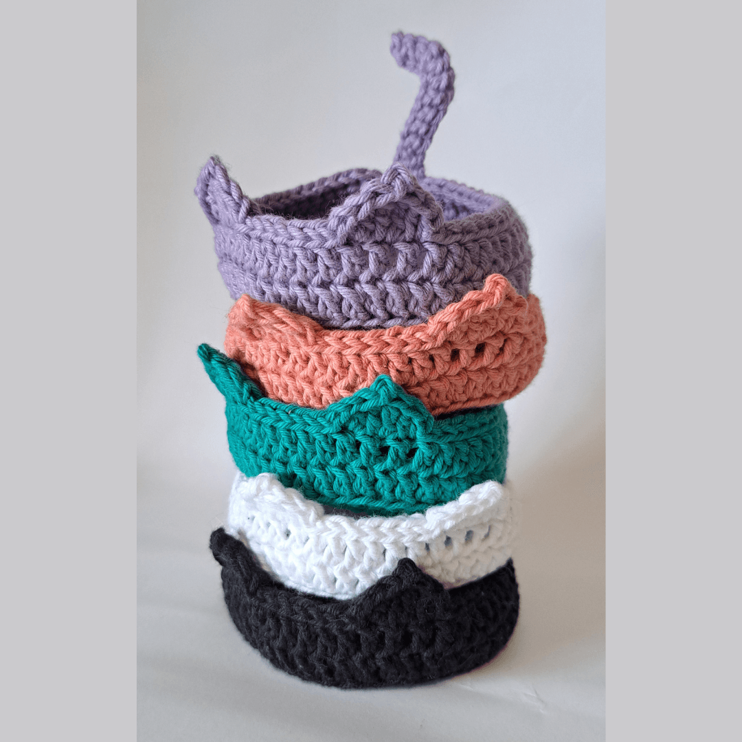 Cesto Gato em Crochet
