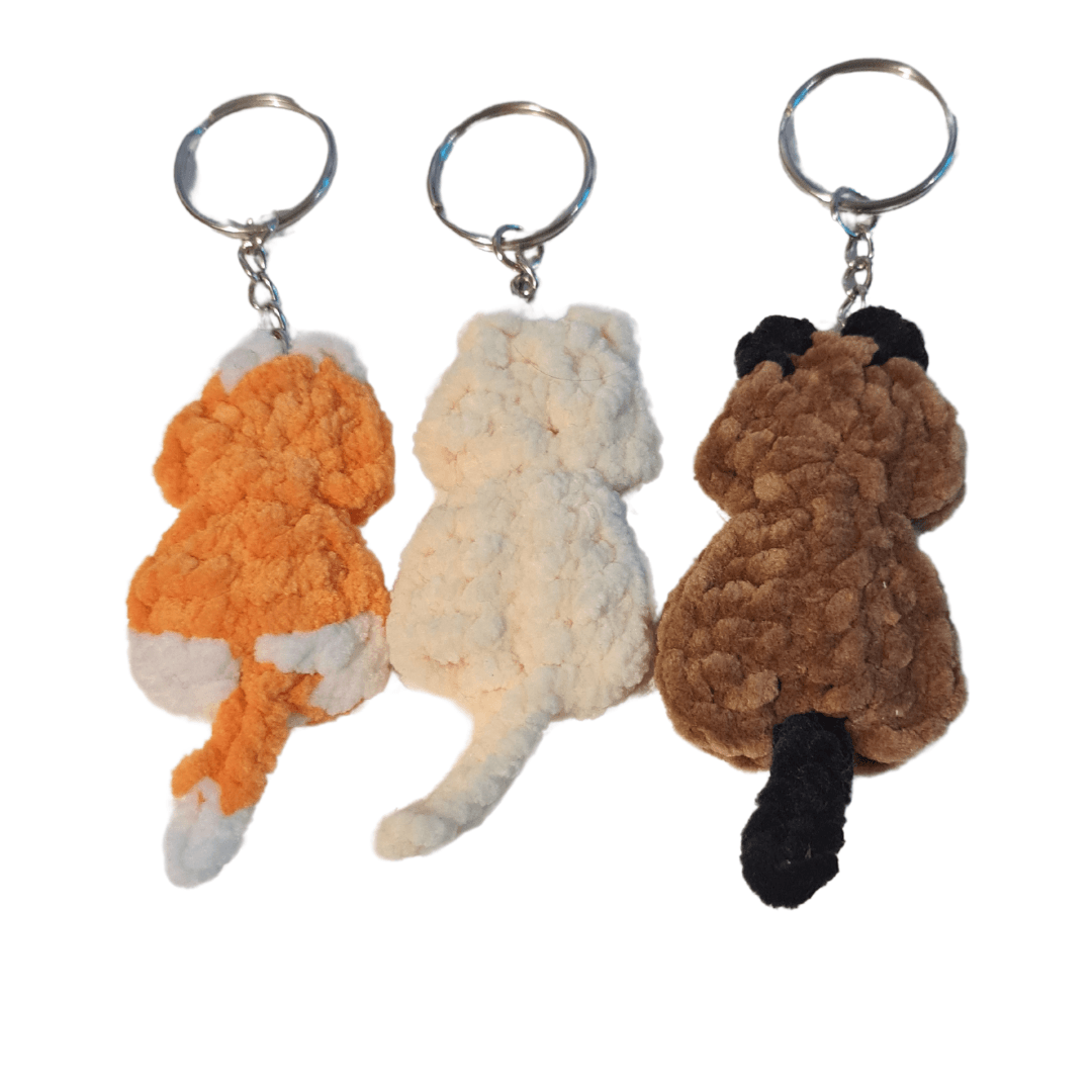 Porta-Chaves Gato com Laço em Crochet