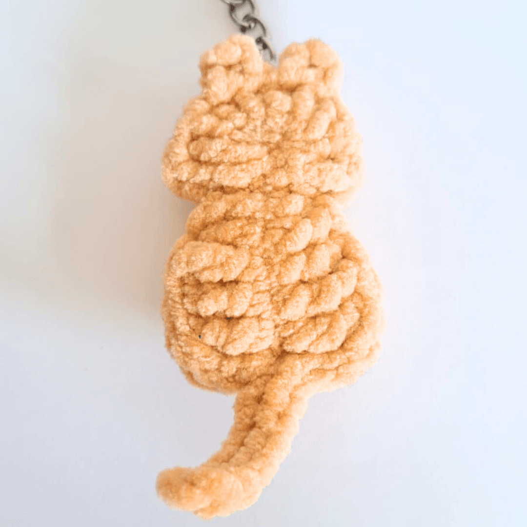Porta-Chaves Gato com Laço em Crochet