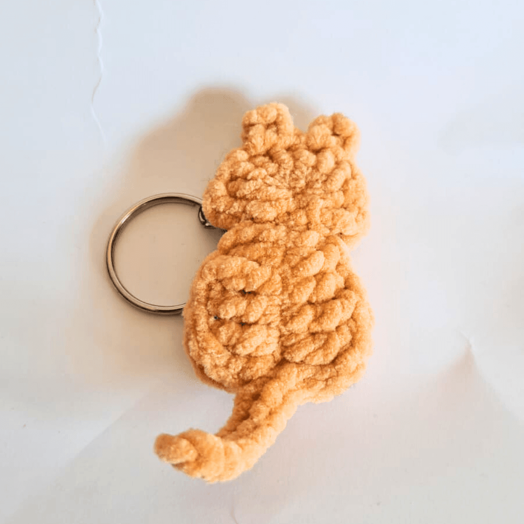 Porta-Chaves Gato com Laço em Crochet